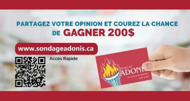 Gagnez 6 cartes cadeaux Adonis de 200 $