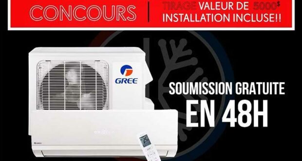 Gagnez une thermopompe Gree -20 de 12000 BTU (5000 $)