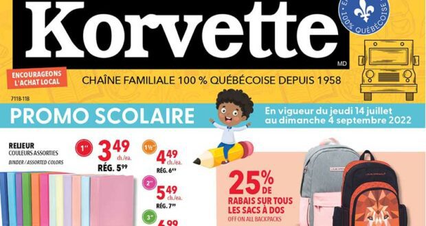 Korvette Circulaire du 14 juillet au 4 septembre 2022