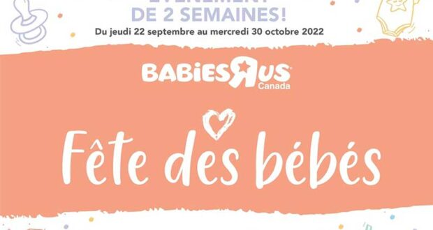 Circulaire Babies R Us du 22 septembre au 5 octobre 2022