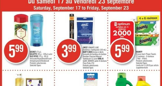 Circulaire Pharmaprix du 17 septrembre au 23 septembre 2022