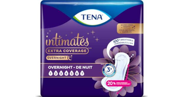 Échantillons des serviettes TENA Intimates Extra Coverage de nuit