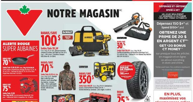 Circulaire Canadian Tire du 20 octobre au 26 octobre 2022