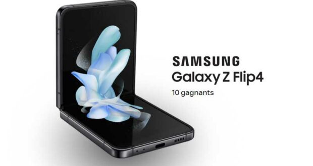 Gagnez 10 téléphones Samsung Galaxy Z flip4 (1340 $ chacun)