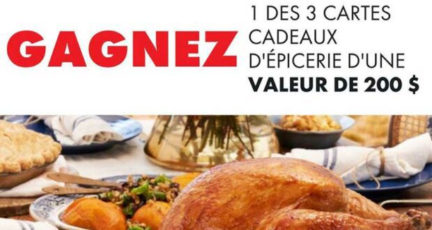 Gagnez 3 cartes cadeaux d’épicerie de 200 $