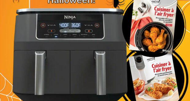 Gagnez Une friteuse à air Ninja et 2 tomes de Cuisiner à l'air fryer