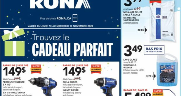 Circulaire Rona du 10 novembre au 16 novembre 2022