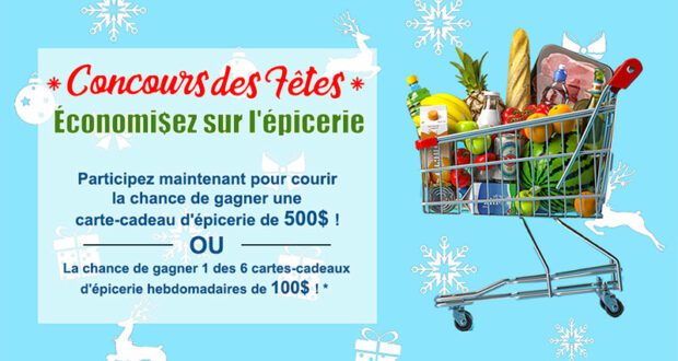 Gagnez 7 cartes cadeaux épicerie de 100 $ ou 500 $