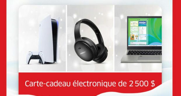 Gagnez une carte-cadeau électronique de 2500 $