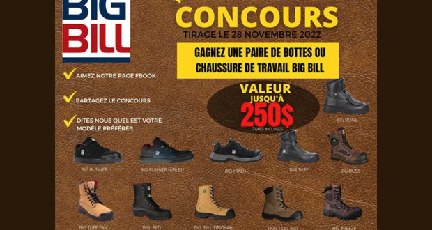 Gagnez une paire de bottes ou chaussures BIG BILL