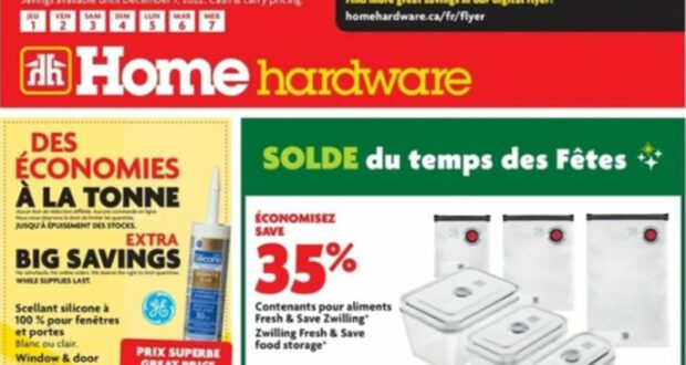 Circulaire Home Hardware du 1 décembre au 7 décembre 2022