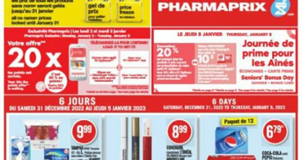 Circulaire Pharmaprix Du 31 décembre au 6 janvier 2023