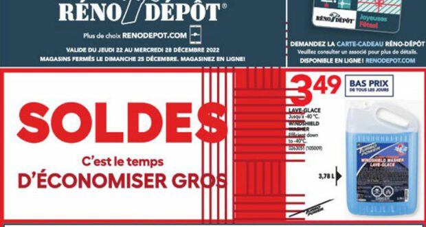 Circulaire Réno Dépôt du 22 décembre au 28 décembre 2022