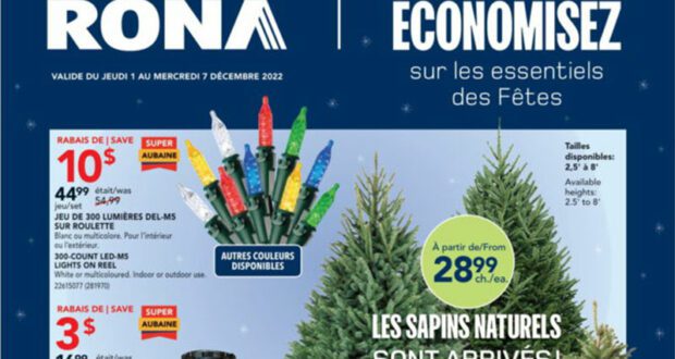 Circulaire Rona du 1 décembre au 7 décembre 2022