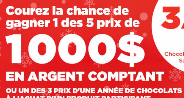 Gagnez 5 grand-prix de 1000 $ en argent comptant