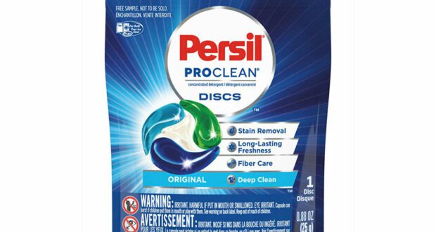 Échantillons des disques de détergent concentré Persil ProClean