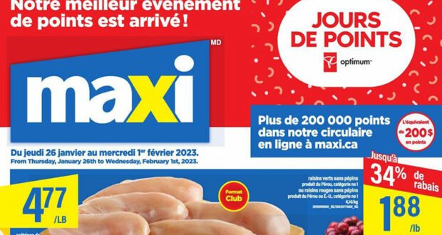 Circulaire Maxi du 26 janvier au 1 février 2023