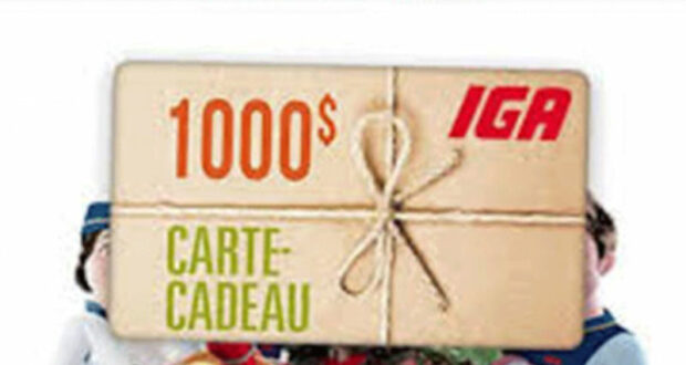 Gagnez 10 cartes cadeaux IGA de 1000 $ chacune
