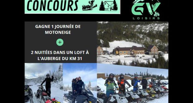 Gagnez une journée de motoneige + séjour à l’auberge du Km 31