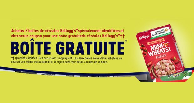 Obtenez gratuitement une boîte de céréales Kellogg’s