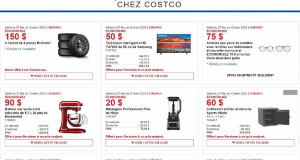 Circulaire Costco du 27 février au 12 mars 2023