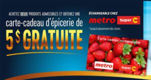 5000 cartes cadeaux épicerie Metro de 5$ offertes