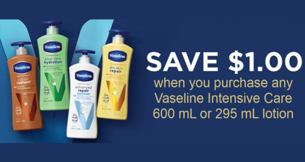 Coupon de 1$ Sur Toute Lotion Vaseline Intensive Care