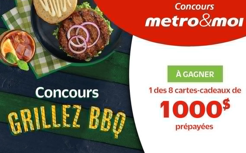 Gagnez 8 cartes cadeaux Metro de 1000 $ chacune