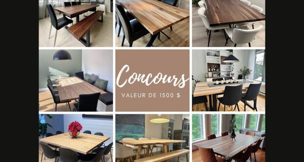 Gagnez Une table en bois massif de 1500 $