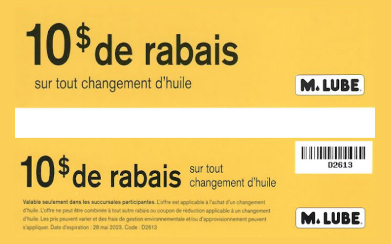 Coupons Mr. Lube pour votre changement d'huile