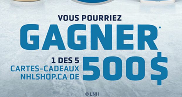 Gagnez 5 cartes-cadeaux NHLshop.ca de 500 $