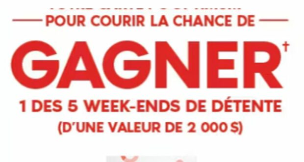 Gagnez 5 week-ends de détente de 2 000 $ chacun