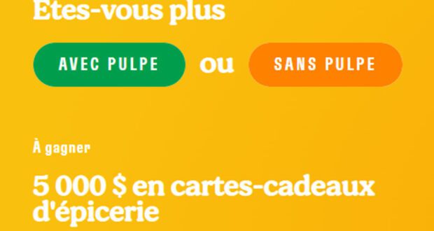 Gagnez Une carte cadeau d'épicerie de 5000 $