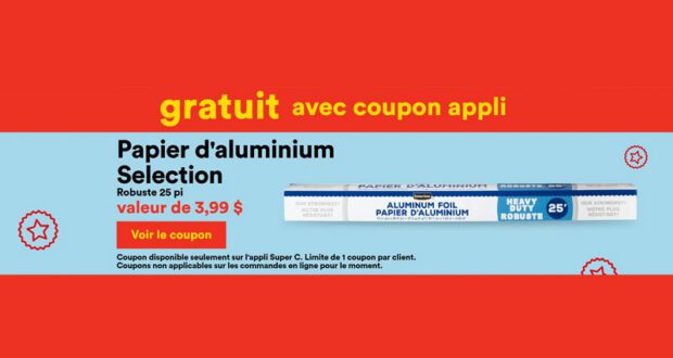 Obtenez une boîte de Papier d’aluminium Selection GRATUITE