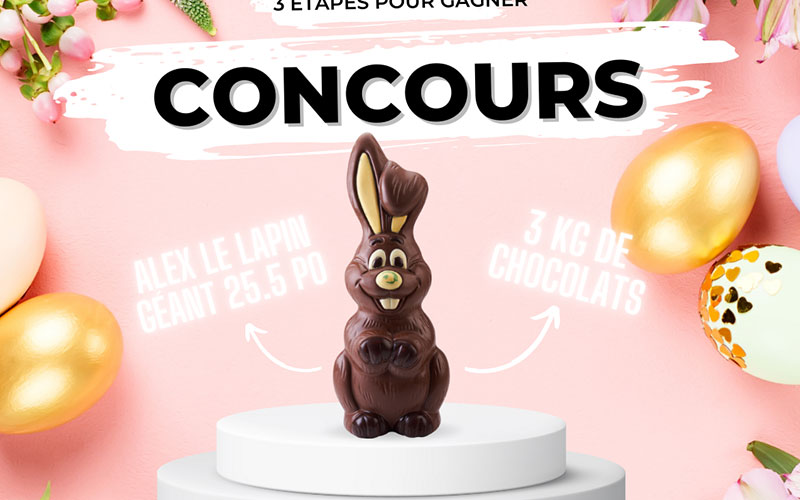 Un lapin géant Chocolats Favoris de 3kg à gagner (2 gagnants)