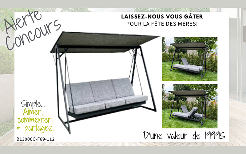 Une balançoire-lounge de 1999 $ à gagner