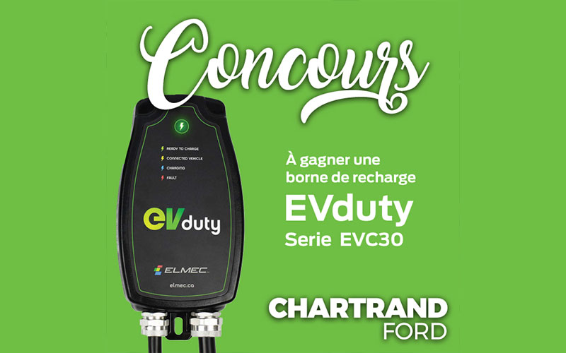 Une borne de recharge EVduty de 900 $ à gagner