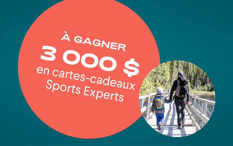 3 cartes-cadeaux Sports Experts de 1000 $ chacune à gagner