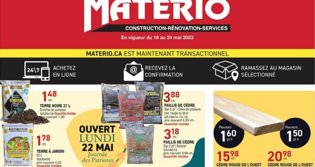 Circulaire Matério du 18 mai au 24 mai 2023