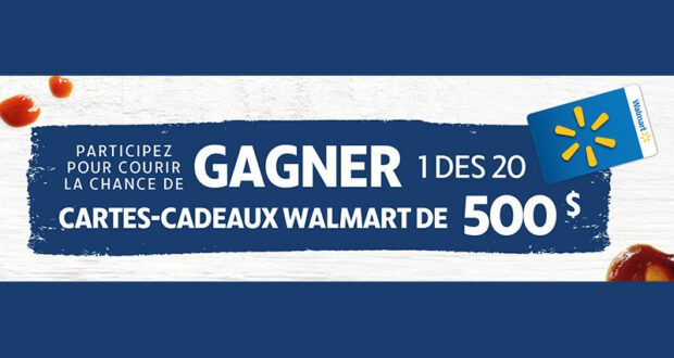 Gagnez 20 cartes cadeaux Walmart de 500 $ chacune