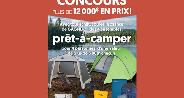 Gagnez 4 ensembles Prêt-à-camper de 3000 $ chacun