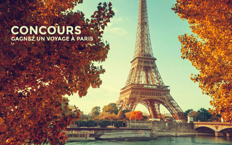 Gagnez 5 voyages pour deux à Paris (14 200 $ chacun)