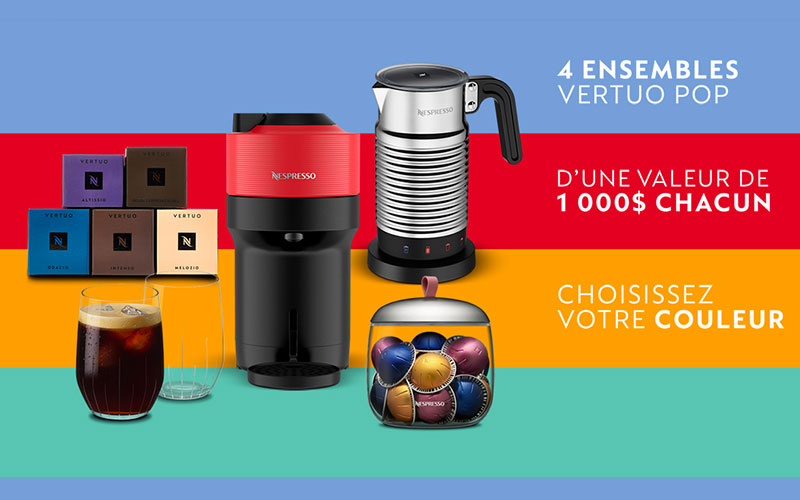 Remportez 4 ensembles Nespresso POP de 1000 $ chacun