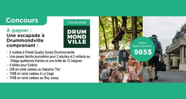 Gagnez Un forfait à Drummondville de 985 $