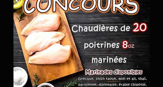 Remportez Une chaudière de poitrines de poulet marinées de 120$