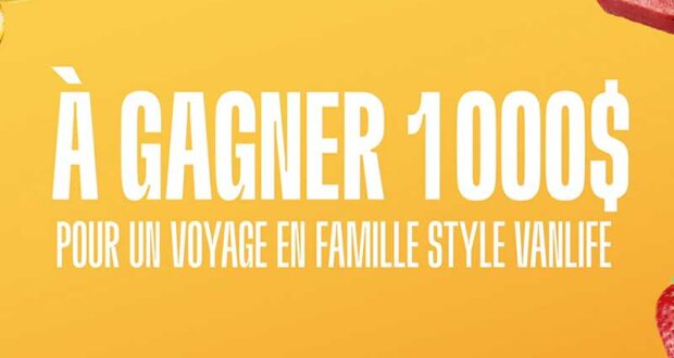 1000 $ pour un voyage en famille à gagner