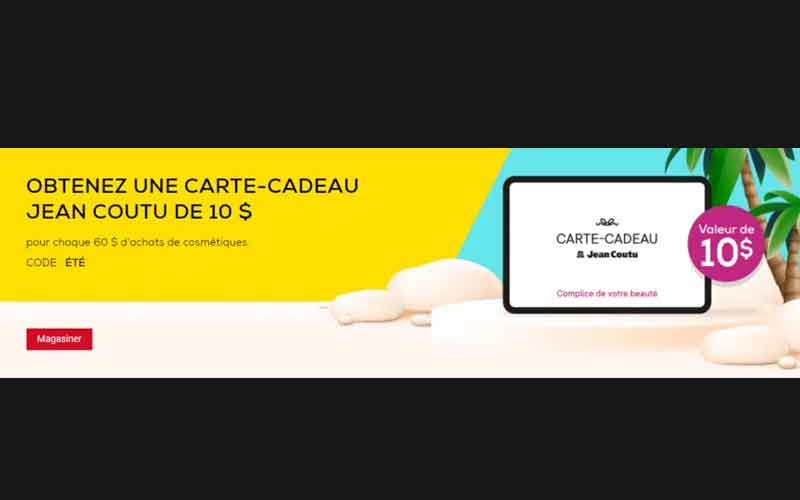 Carte cadeau Jean Coutu de 10$ GRATUITE