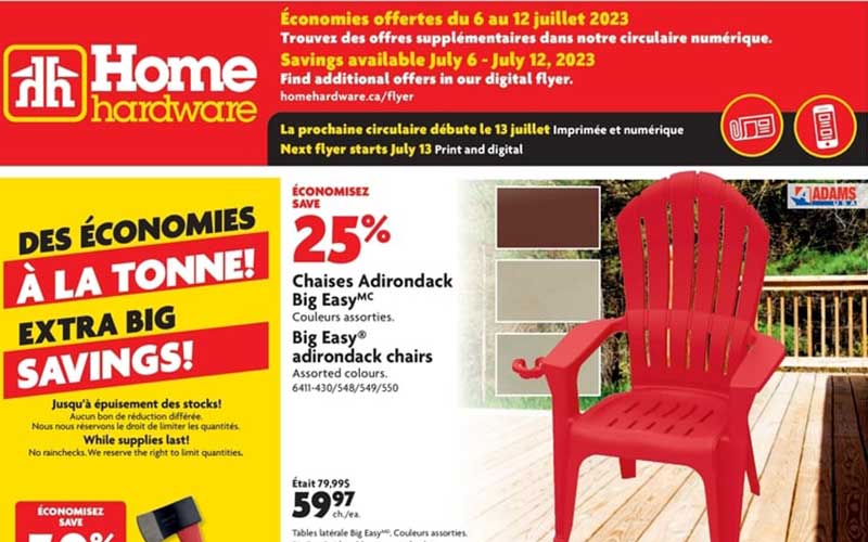 Circulaire Home Hardware du 6 juillet au 12 juillet 2023