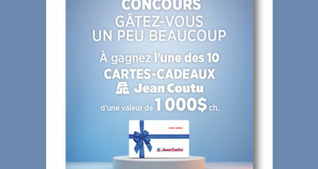 Gagnez 10 cartes-cadeaux Jean Coutu de 1000 $ chacune