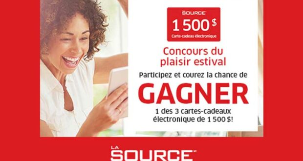 Gagnez 3 cartes-cadeaux La Source de 1500 $ chacune